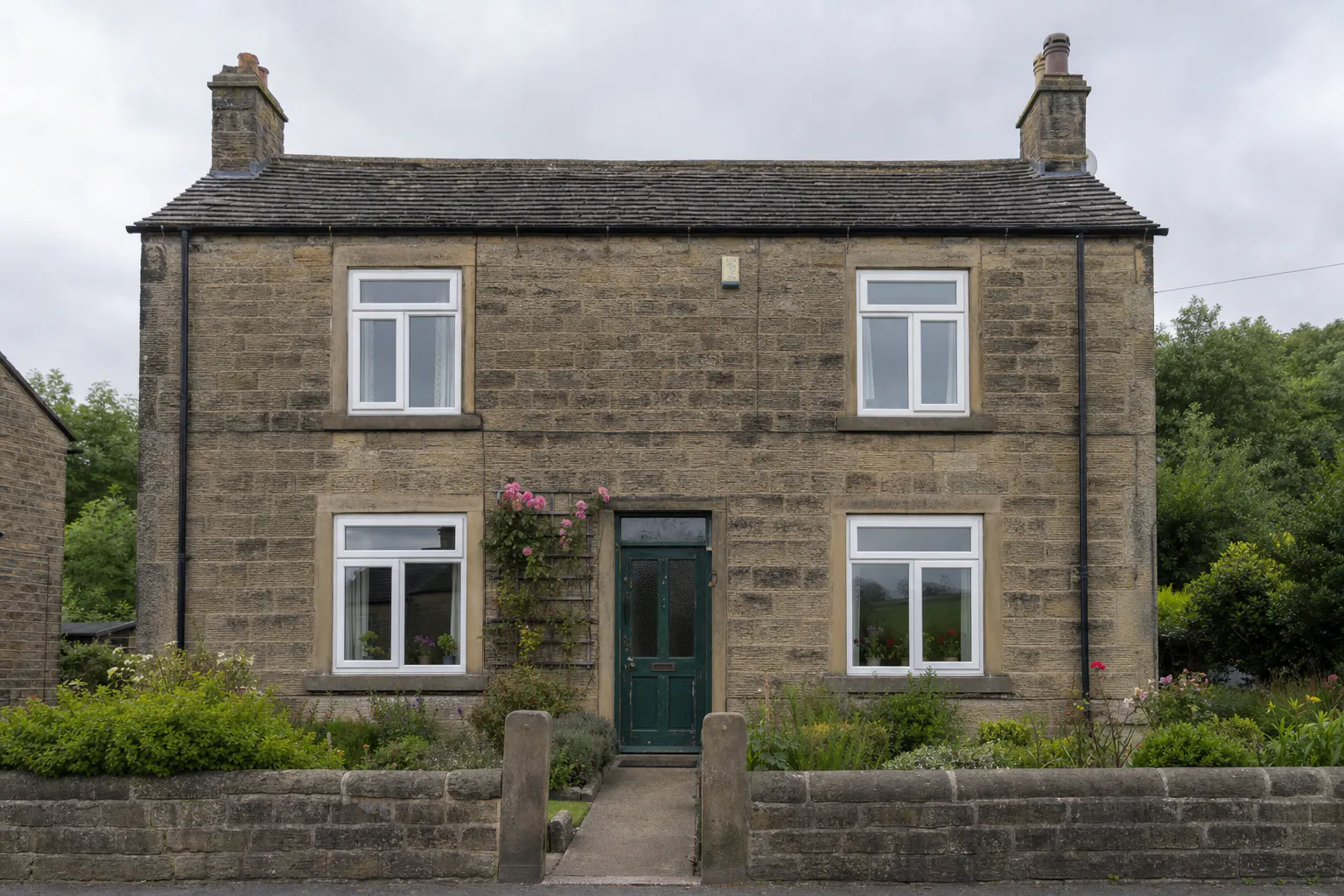 1950s detached Yorkshire stone house — old windows before replacement