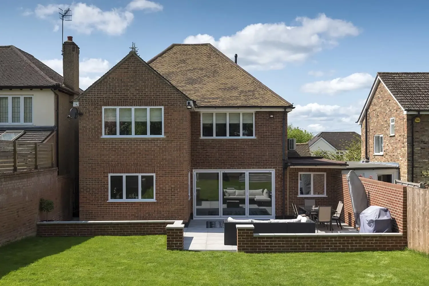 Anthracite grey aluminium casement window exterior