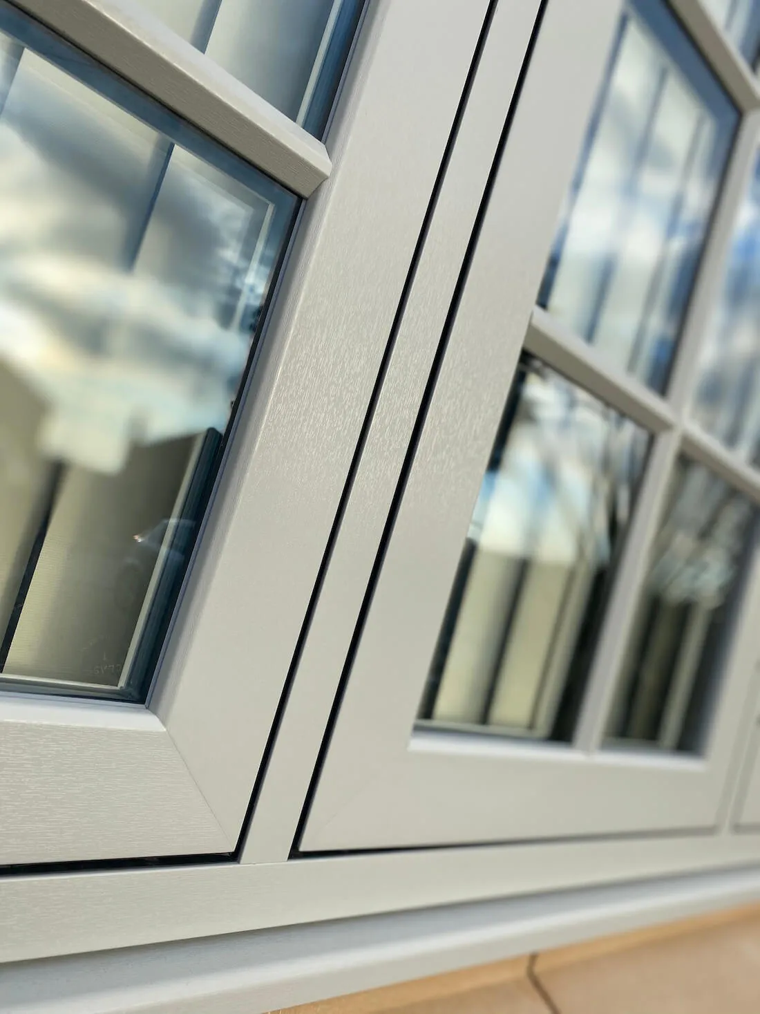 Close-up of flush sash window detail