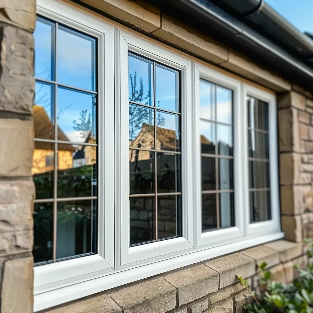 Close-up of uPVC casement window detail