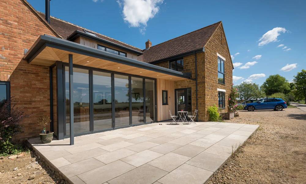 Yorkshire home with aluminium bi-fold doors opening onto the garden